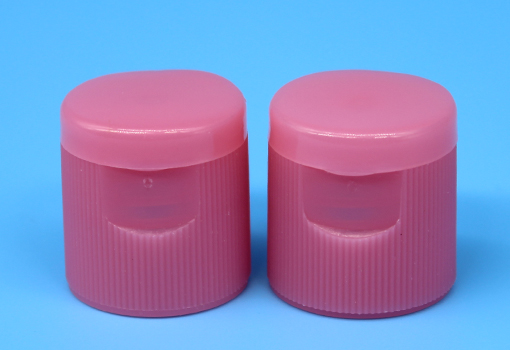  20/410 plastic pink flip top bottle lid with ribbed
