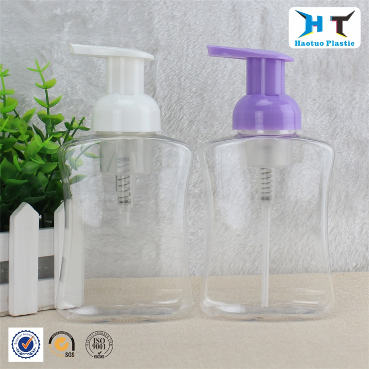 300ML clear lotion plastic cosmetic bottles with foamer