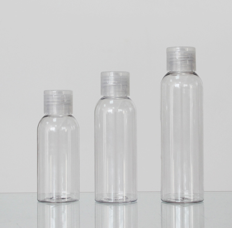  80--120ml round  plastic bottle with different shape cap