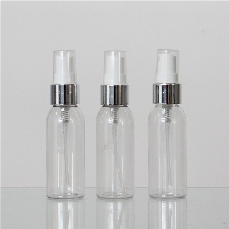 Portability blue round 50ml PET plastic bottle for cosmetic
